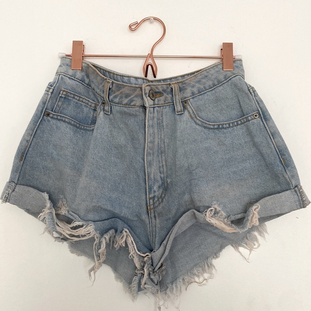 Forever 21 distressed cuffed denim shorts